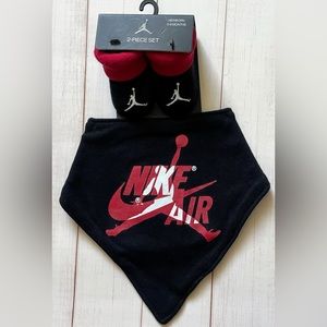 Jordan Nike Air Jumpman Bandana Booties 0-6 Mo Black Bib Newborn